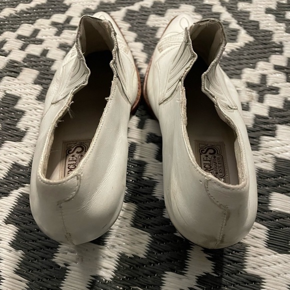 Circle S Leather Ankle Booties White Size 10 - Picture 3 of 7